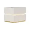 Lumio White 2-Drawer LED Besidetable with Charging Station, Set of 2