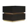 Lumio Black 2-Drawer LED Besidetable with Charging Station, Set of 2