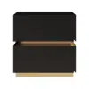 Lumio Black 2-Drawer LED Besidetable with Charging Station, Set of 2