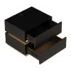 Lumio Black 2-Drawer LED Besidetable with Charging Station, Set of 2