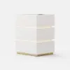Lumio White 3-Drawer LED Besidetable with Charging Station, Set of 2
