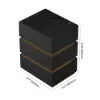 Lumio Black 3-Drawer LED Besidetable with Charging Station, Set of 2