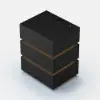 Lumio Black 3-Drawer LED Besidetable with Charging Station, Set of 2