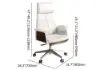 1400mm Modern White Computer Desk & Leather Office Desk Chair Set High Back Adjustable