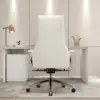 1400mm Modern White Computer Desk & Leather Office Desk Chair Set High Back Adjustable