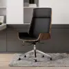 1800mm Black L-shaped Modern Executive Desk Left Hand & Reclining Leather Office Chair