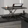 1815mm Modern Black Standing L-Shape Executive Desk with lifter Desktop Right Hand