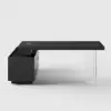 1815mm Modern Black Standing L-Shape Executive Desk with lifter Desktop Right Hand