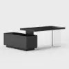 1815mm Modern Black Standing L-Shape Executive Desk with lifter Desktop Right Hand