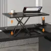 1815mm Modern Black Standing L-Shape Executive Desk with lifter Desktop Right Hand