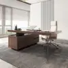 1815mm Modern Walnut Standing L-Shape Executive Desk with lifter Desktop Right Hand