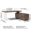 1815mm Modern Walnut Standing L-Shape Executive Desk with lifter Desktop Right Hand