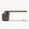 1815mm Modern Walnut Standing L-Shape Executive Desk with lifter Desktop Right Hand
