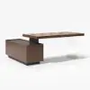 1815mm Modern Walnut Standing L-Shape Executive Desk with lifter Desktop Right Hand