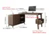 Ultic Walnut L Shaped Home Office Desk & Faux Leather Office Chair Set with Wheels