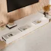Fero Extendable TV Stand with 3 Drawers(200 - 360 cm) – Minimalist Retracted White