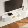 1800mm White Sintered Stone Floating Wall-Mounted TV Stand