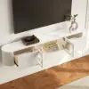 1800mm White Sintered Stone Floating Wall-Mounted TV Stand