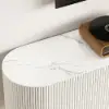 1800mm White Sintered Stone Floating Wall-Mounted TV Stand