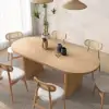 Fluve 160 - 200 cm Extendable Oval Natural Dining Table Butterfly Leaf, Seats 4-6
