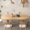 Fluve 160 - 200 cm Extendable Oval Natural Dining Table Butterfly Leaf, Seats 4-6