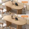 Fluve 160 - 200 cm Extendable Oval Natural Dining Table Butterfly Leaf, Seats 4-6