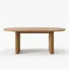 Fluve 160 - 200 cm Extendable Oval Natural Dining Table Butterfly Leaf, Seats 4-6
