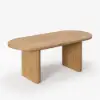 Fluve 160 - 200 cm Extendable Oval Natural Dining Table Butterfly Leaf, Seats 4-6