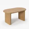 Fluve 160 - 200 cm Extendable Oval Natural Dining Table Butterfly Leaf, Seats 4-6