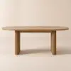 Fluve 160 - 200 cm Extendable Oval Natural Dining Table Butterfly Leaf, Seats 4-6