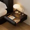 Humply Leather Floating Smart Bedside Table with Drawer – 40cm – Nightstand