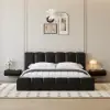 Humply Leather Floating Smart Bedside Table with Drawer – 40cm – Nightstand