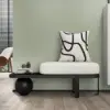 1000mm White & Gold Curved Console Table & Wooden Entryway Bench Set with Metal Legs