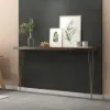 1000mm Rustic Walnut Narrow Rectangular Console Table & Wooden Shoe Storage Bench Set