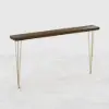 1000mm Rustic Walnut Narrow Rectangular Console Table & Wooden Shoe Storage Bench Set