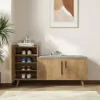 1000mm Rustic Walnut Narrow Rectangular Console Table & Wooden Shoe Storage Bench Set