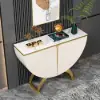 Modern Gold Console Table & White Line Tufted Bench Set Velvet Upholstered