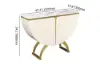 Modern Gold Console Table & White Line Tufted Bench Set Velvet Upholstered
