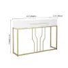 800mm Modern Narrow White Console Table & White Line Tufted Bench Velvet Upholstered