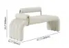 800mm Modern Narrow White Console Table & White Line Tufted Bench Velvet Upholstered