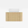 800mm Fluted Floating Bathroom Vanity with Single Basin Sintered Stone Top – Natural
