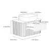 800mm Fluted Floating Bathroom Vanity with Single Basin Sintered Stone Top – Natural