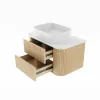 800mm Fluted Floating Bathroom Vanity with Single Basin Sintered Stone Top – Natural