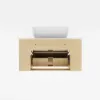 800mm Fluted Floating Bathroom Vanity with Single Basin Sintered Stone Top – Natural