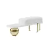 1000mm White Console Table & Wooden Entryway Bench Set Boucle Upholstered Metal Legs