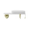 1000mm White Console Table & Wooden Entryway Bench Set Boucle Upholstered Metal Legs