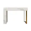 1200mm White Console Table & Wooden Entryway Bench Set Boucle Upholstered Metal Legs