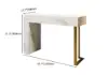 1200mm White Console Table & Wooden Entryway Bench Set Boucle Upholstered Metal Legs