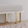 1200mm White Console Table & Wooden Entryway Bench Set Boucle Upholstered Metal Legs