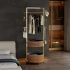 Coat Rack Stand with 2 Trays Saddle Leather Hall Tree – 520mm